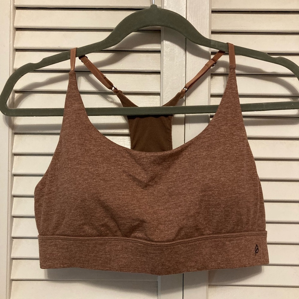 P’tula Brown Padded Wireless Sports Bra Size Large